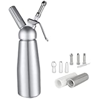 SOWLFE Espumador de acero inoxidable- Multifunción 500 ML de aluminio crema espumador- DIY para hornear botella de crema